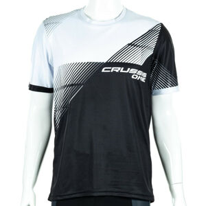 Pánske športové tričko s krátkym rukávom Crussis ONE čierna/biela - L