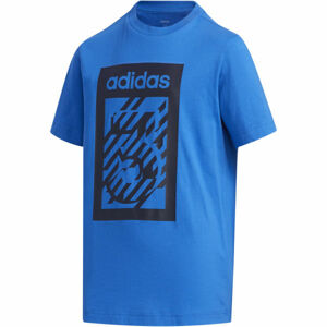 adidas YB BOX TEE Chlapčenské tričko, modrá, veľkosť 116