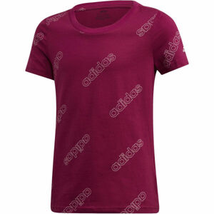 adidas YG FAV TEE Dievčenské tričko, vínová, veľkosť 116