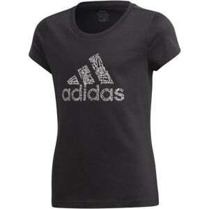 adidas YG BADGE OF SPORT TEE Dievčenské tričko, čierna, veľkosť 116