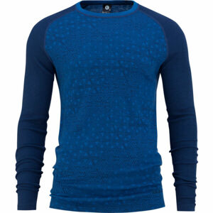 Bula GEO MERINO WOOL CREW Pánske tričko s dlhým rukávom, modrá, veľkosť M