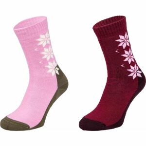KARI TRAA WOOL SOCK 2PK Dámske vlnené ponožky, vínová, veľkosť 39-41