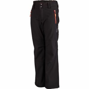 Lewro DAYK Detské softshellové nohavice, čierna, veľkosť 128-134