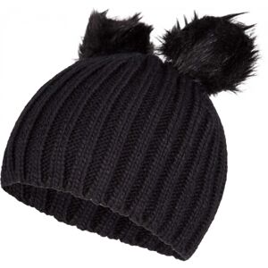 Lewro LILIEN Dievčenská pletená čiapka, čierna, veľkosť 4-7