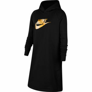 Nike NSW SHINE GX HD DRESS PR G Dievčenské šaty, čierna, veľkosť M