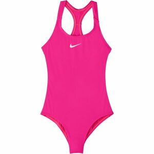 Nike SOLID Dievčenské jednodielne plavky, ružová, veľkosť XL