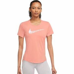 Nike NK SWOSH RUN SS TOP Dámske tričko, lososová, veľkosť M
