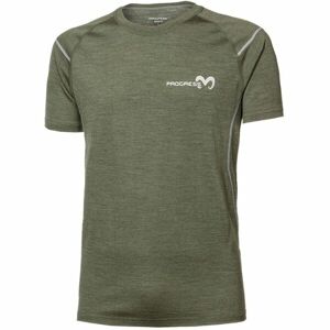 Progress MW NKR Pánske Merino tričko s krátkym rukávom, tmavo zelená, veľkosť XXL