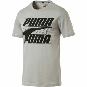 Puma REBEL BASIC TEE Pánske tričko, sivá, veľkosť XXL