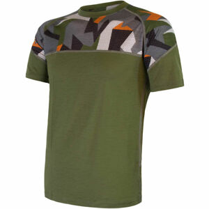 Sensor MERINO IMPRESS KR M Pánske funkčné tričko, tmavo zelená, veľkosť XXL