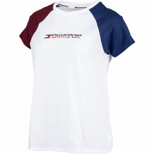 Tommy Hilfiger COTTON MIX TOP LOGO Dámske tričko, biela, veľkosť M